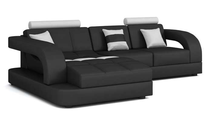 Eckcouch Eckgarnitur Kunstleder 294x187x87 cm Ecksofa Brix