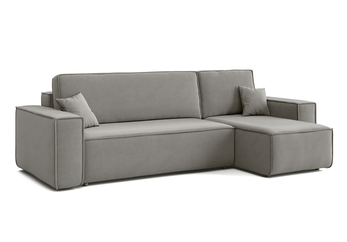 Ecksofa mit Schlaffunktion und Bettkasten L-form 244x142x80 cm Denis 
