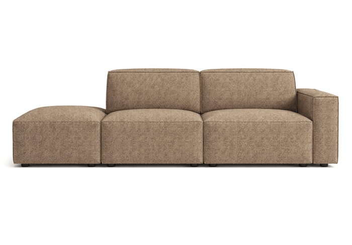 Sofa mit Hocker, 3-Sitzer 262x102x70 cm