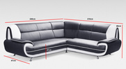Ecksofa Onyx 3-R-2 240x210x89 cm Eckcouch aus Kunstleder im verschiedenen Farbvarianten (rot-schwarz)
