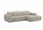 Ecksofa L-form 260x170x80 cm Chesterfield Candi