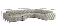 Ecksofa U-form, Stil Chesterfield 334x254x80 cm Candi