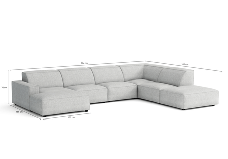 Ecksofa 5 Teile Links 364x166x70 cm Lucas 