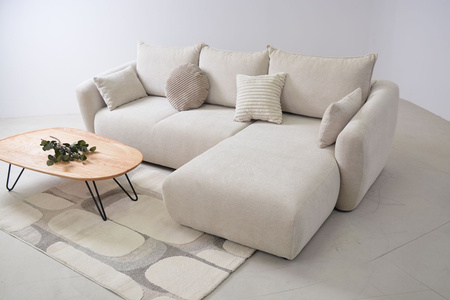 Ecksofa mit Schlaffunktion und Bettkasten, L-form 255x165x91 cm Lola