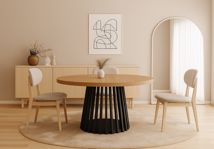 Runde Tisch, Holztisch, Esstisch, Klapptisch 110-210 cm T-77