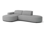 Ecksofa Lucas Beige mit Chromfüßen 284x166x70 cm Hochwertiges Designsofa