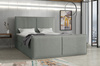 Boxspringbett mit Topper und Bettkasten, Polsterbett, Doppelbett, Bett 160x200 cm Calipso Grau