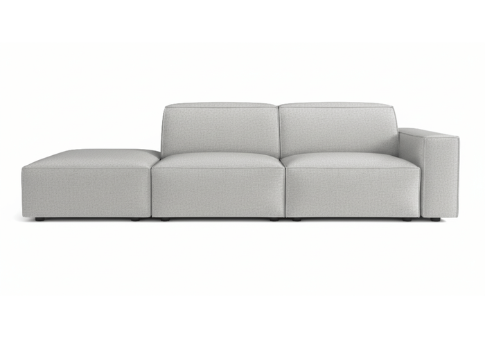 Sofa mit Hocker, 3-Sitzer 262x102x70 cm
