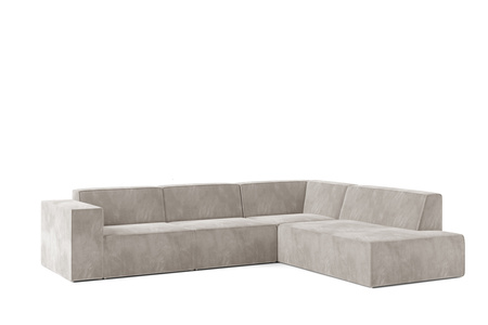 Ecksofa Couch Wohnlandschaft modern Design Stoff Sofa L-Form Rechts Polsterecke ohne Schlaffunktion Sofa CARA Braun