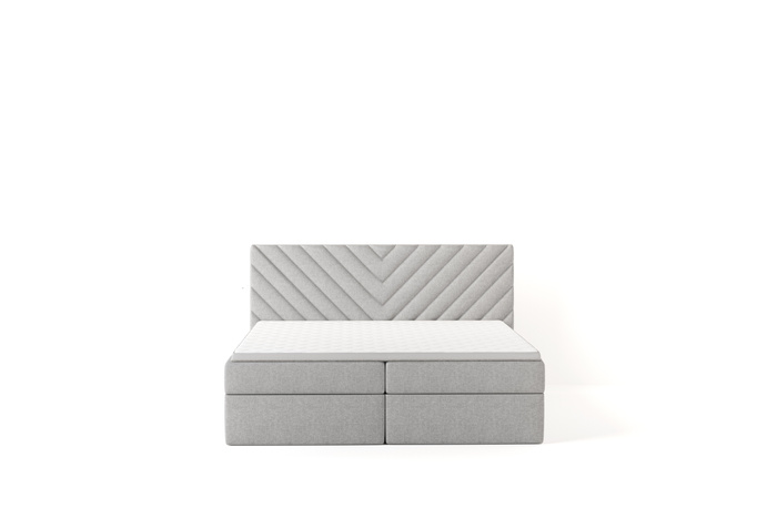 Boxspringbett Milano 200x200 cm – Polsterbett in Hellgrün mit Bettkasten & Kopfteil, King-Size Doppelbett mit Stauraum & Samtstoffbezug