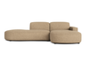 Ecksofa Lucas Beige mit Chromfüßen 284x166x70 cm Hochwertiges Designsofa