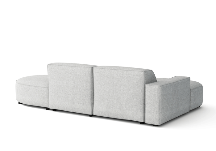 Ecksofa Lucas Beige mit Chromfüßen 284x166x70 cm Hochwertiges Designsofa