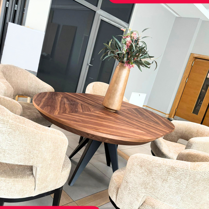 Runder Tisch, Holzplatte, Metallgestel T 49 