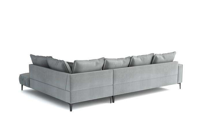 Ecksofa L-form Links aus Samtstoff 296x213x85 cm Morris