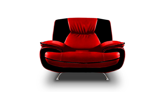 Sofa Set Onyx Set 3-2-1 Couch Set aus Kunstleder Farbauswahl (rot-schwarz)