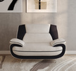 Design-Sessel Onyx in Weiß-Schwarz – Moderner Loungesessel mit ergonomischem Komfort & Premium-Kunstleder