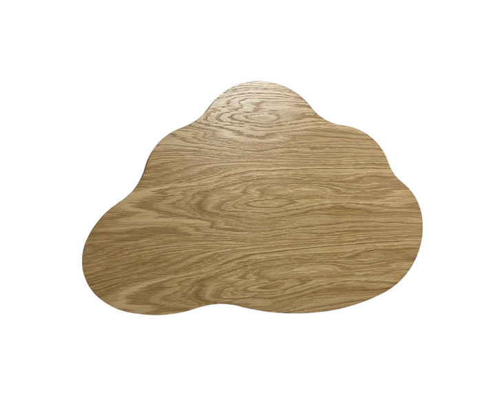 Design Couchtisch aus Eichenfurnier mit Massivholzbeinen – organische Form, Wohnzimmertisch modern & naturbelassen VAREDO A DD/1