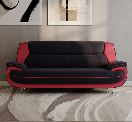 Sofa 3-Sitzer Couch Kunstleder ONYX 198x87x89 cm Kunstledersofa 3-er 