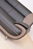 Sofa Set Onyx Set 3-2-1 Couch Set aus Kunstleder Farbauswahl (schwarz-braun)