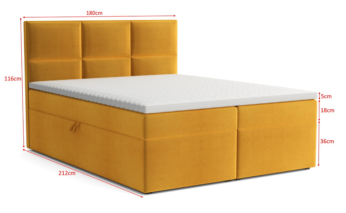 Boxspringbett mit Topper und 2 Bettkasten, Polsterbett, Doppelbett Sion