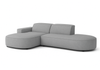 Ecksofa Lucas Beige mit Chromfüßen 284x166x70 cm Hochwertiges Designsofa