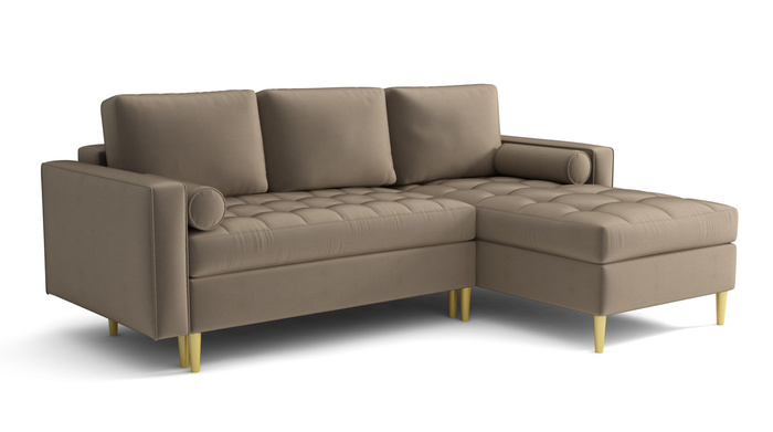 Ecksofa L-Form mit Schlaffunktion und Bettkasten 240x175x96 cm Moris