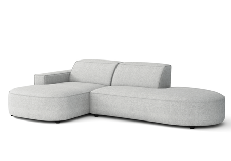 Ecksofa Lucas Beige mit Chromfüßen 284x166x70 cm Hochwertiges Designsofa