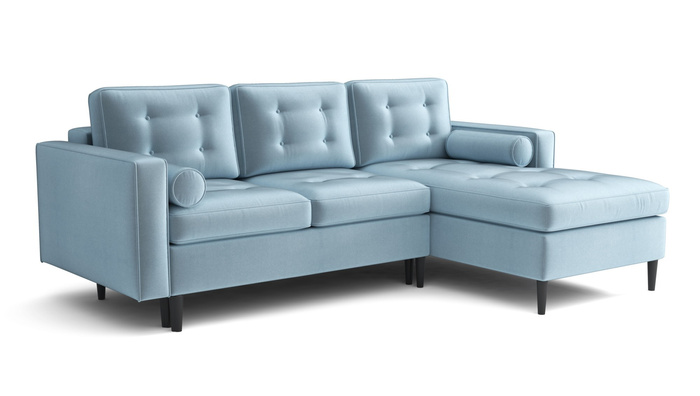 Ecksofa mit Schlaffunktion und Bettkasten, L-form 246x172x101 cm Sevilla