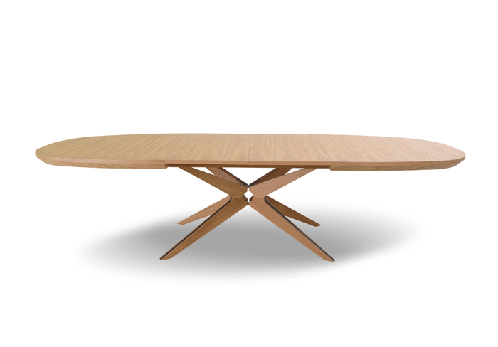 Ovaler Klapptisch aus Eiche 110 cm x 200-300 cm T79