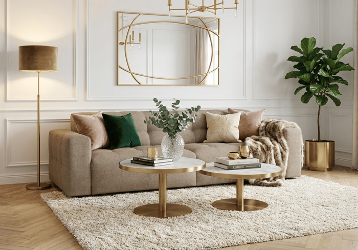 Sofa 244x102x70 cm Bergi Beige