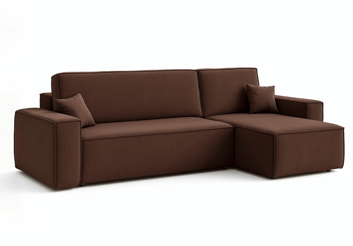 Ecksofa mit Schlaffunktion und Bettkasten L-form 244x142x80 cm Denis 
