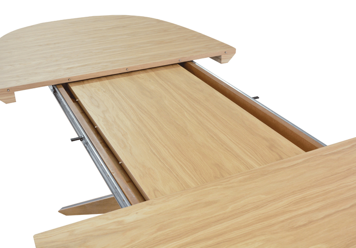 Ovaler Klapptisch aus Eiche 110 cm x 200-300 cm T79