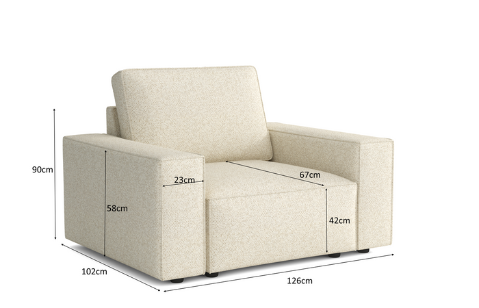 Sessel Relaxsessel Fergi 126x102x90 cm Beige