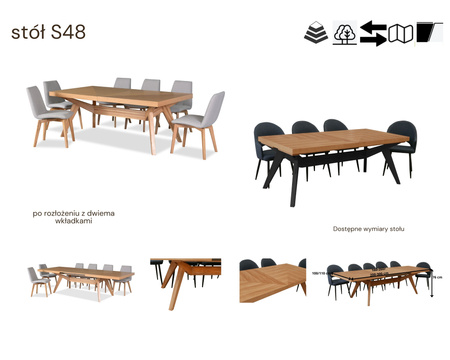 Tisch, Holztisch, Esstisch 200-300 cm T48