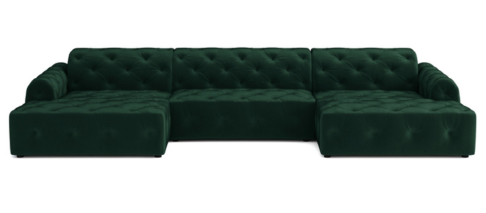 Luxus Ecksofa mit gesteppter Polsterung U-form 390x170x80 cm Candi