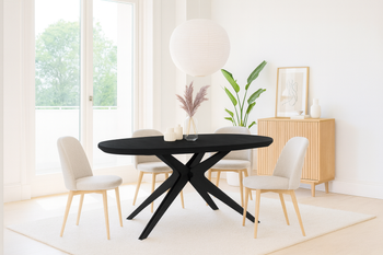 Ovaler Klapptisch aus Eiche 110 cm x 200-300 cm T79