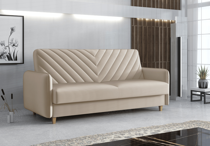 Sofa mit Schlaffunktion, Bettcouch, Schlafsofa mit Bettkasten Modeno 210x97x90 cm