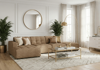 5-Sitzer-Ecksofa mit Ottomane BERGO 341 × 166 cm