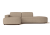 Ecksofa Lucas Beige mit Chromfüßen 284x166x70 cm Hochwertiges Designsofa