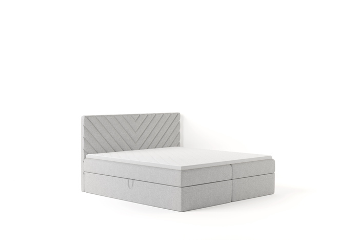 Boxspringbett Milano 160x200 cm – Polsterbett in Grau mit Bettkasten & Kopfteil, Komfortbett mit Stauraum & Samtstoffbezug