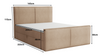 Boxspringbett mit Topper und Bettkasten, Polsterbett, Doppelbett, Bett 140x200 cm Calipso  Dunkelgrau