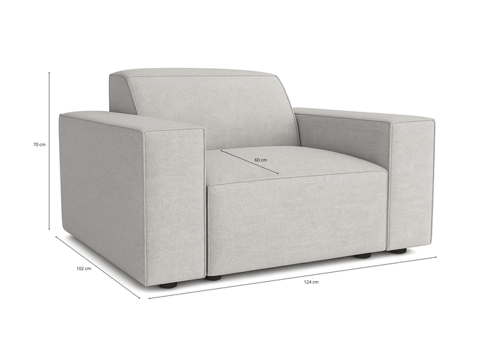 Sessel, Relaxsessel 124x102x70 cm Lucas