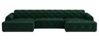 Luxus Ecksofa mit gesteppter Polsterung U-form 390x170x80 cm Candi