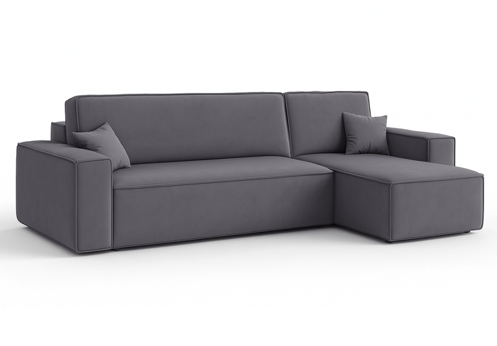 Ecksofa mit Schlaffunktion und Bettkasten L-form 244x142x80 cm Denis 