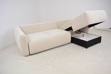 Ecksofa mit Schlaffunktion und Bettkasten, L-form 255x165x91 cm Lola