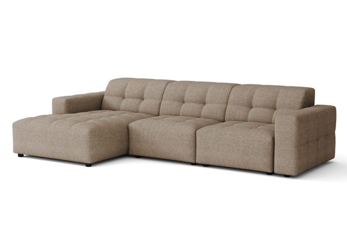 Modulare Ecksofa L-form Rechts Bergi 284x166x70 cm Creme