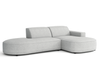 Ecksofa Lucas Beige mit Chromfüßen 284x166x70 cm Hochwertiges Designsofa