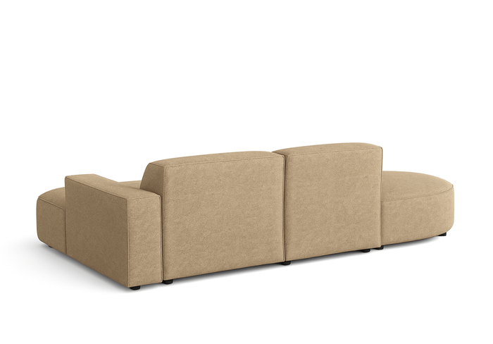 Ecksofa Lucas Beige mit Chromfüßen 284x166x70 cm Hochwertiges Designsofa