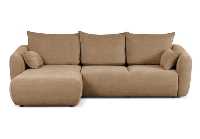Ecksofa mit Schlaffunktion und Bettkasten, L-form 255x165x91 cm Lola