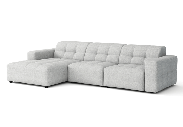 Modulare Ecksofa L-form Rechts Bergi 284x166x70 cm Creme